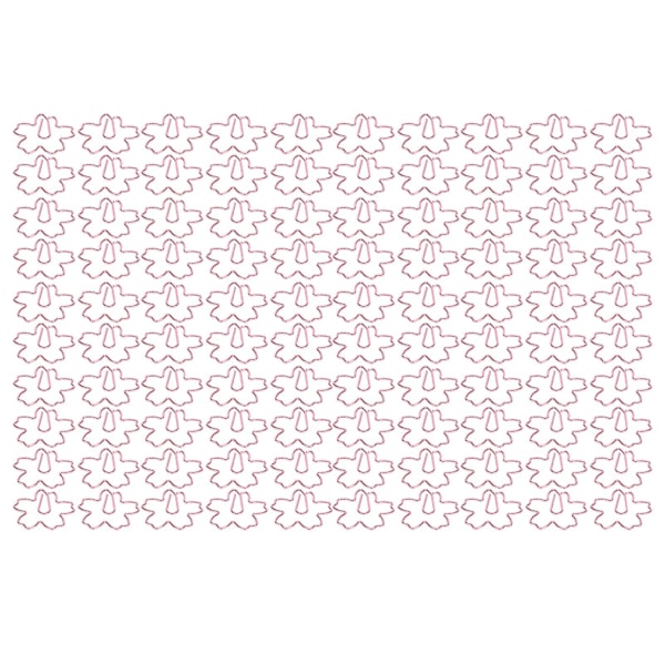 100 stk. Sakura-formede metalliske papirclips - skridsikre, rustfri - kontorartikler