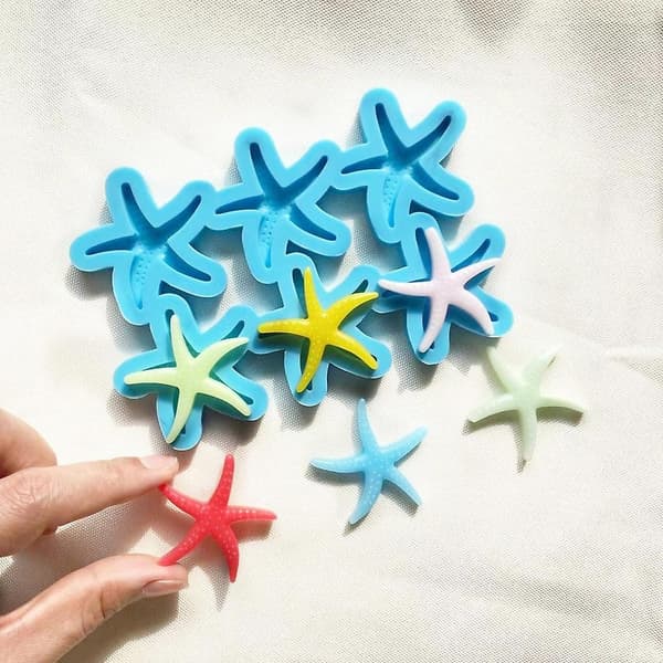 6-link Starfish Pendant Combination Øreringe Form Epoxy Resin Smykker Form