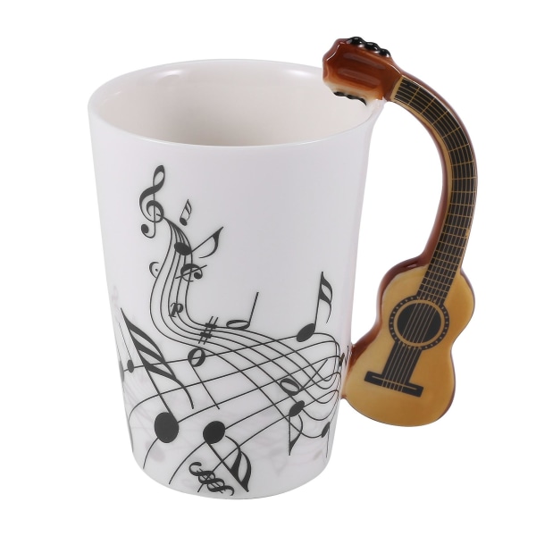 Creative Novelty Gitarrhandtag Keramikkopp Gratis Spectrum Kaffe Mjölk Te Cup Personlighetsmugg Unik