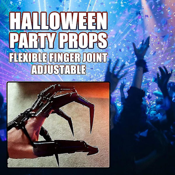 Halloween-hansker med ledd, fleksible fingre, skjeletthender