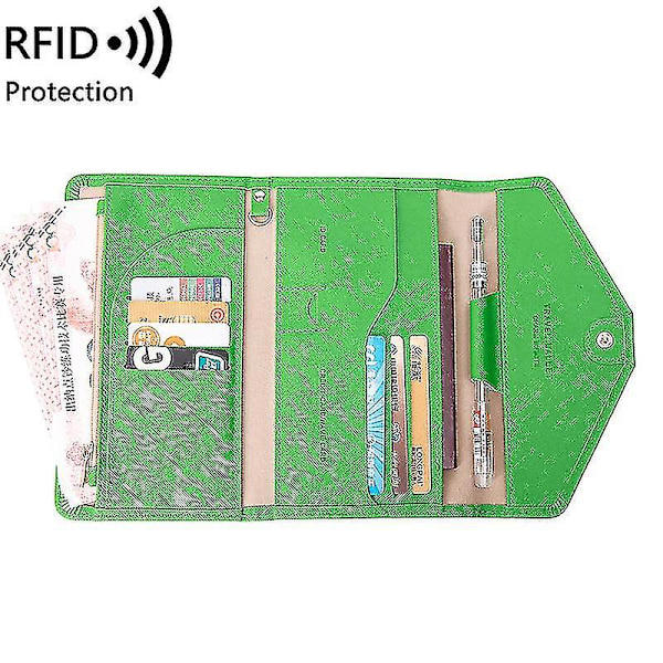 Rejse Et Pas Et H Rejsedokument Et Iser Med 8 Kredit Rfid Bloc Cover Slot Et () #calu Grass green