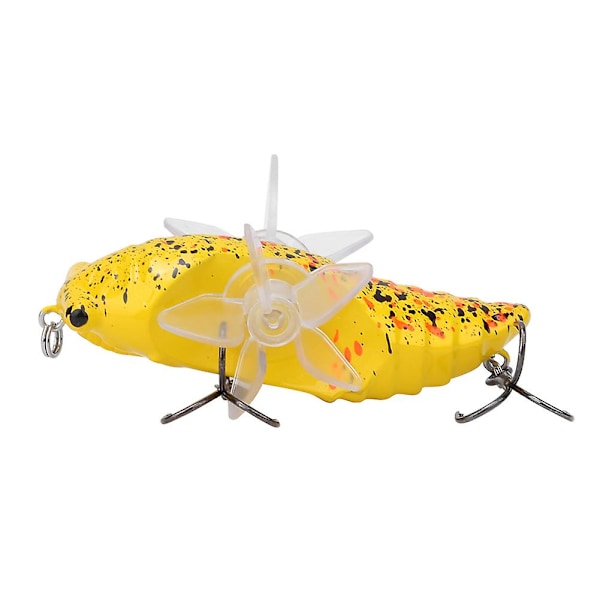 7,5 cm Y238-8 Bionic Cikada Form Hård Fisk Bete med Roterande Spinn Propeller Trekrok