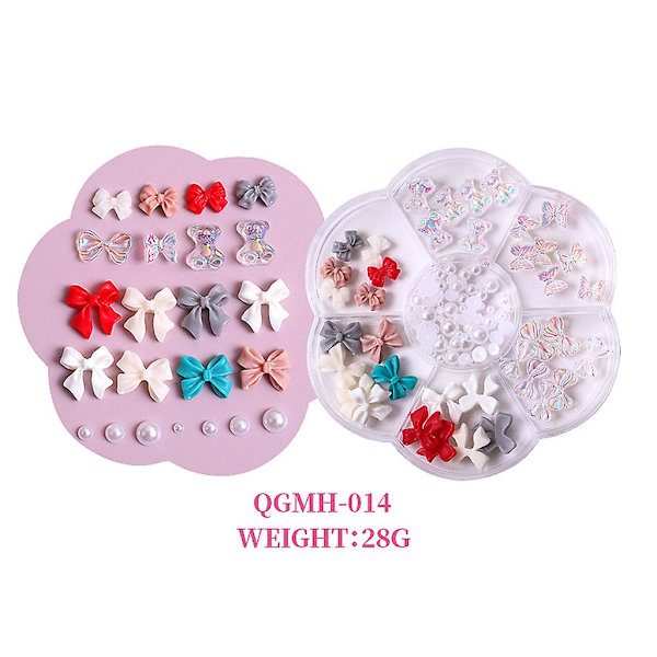 3D-kynsien koristeet, rusetit, kynsien koristeet akryylikynsiin Style 14