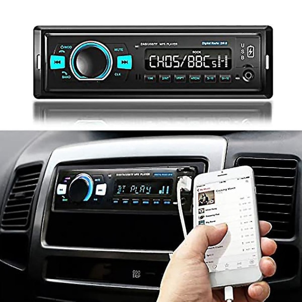 Dab Car Digital Radio Player Bt 4.2 Car Audio Player Dab/dab+/fm-mottaker støtter U Disk og Tf Car