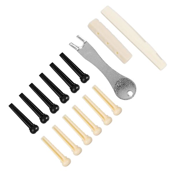 Gitarpinne-trekkersett - Metall- og plastutskiftingssal for gitar - Svart/gul