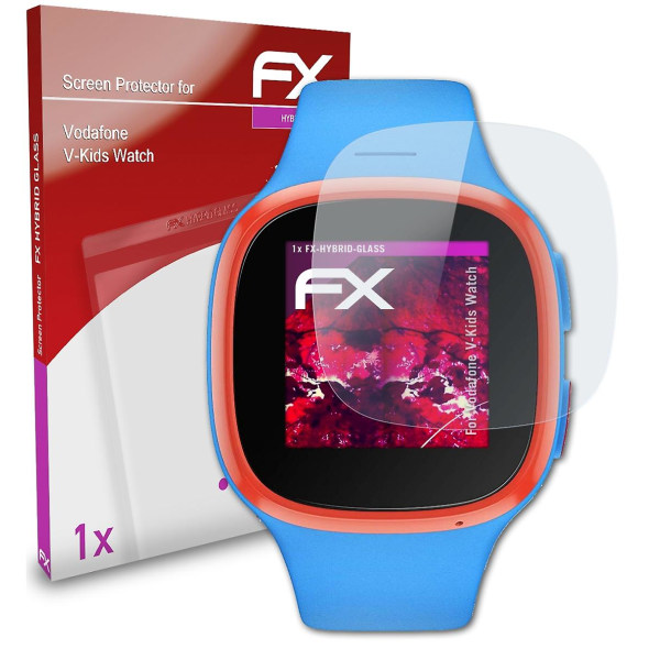 atFoliX Panzerfolie kompatibel med Vodafone V-Kids Watch Glasfolie 9H Beskyttelses Panzer