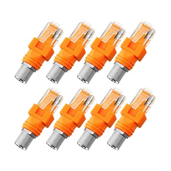 8 stk Network Crystal Head Rj45 To F Head Bnc Spiral Rj45 To Rf Connector Coaxial Direct Connector