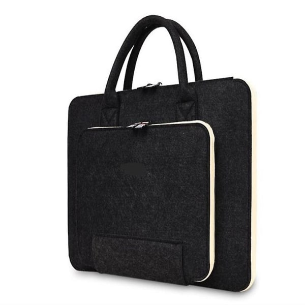 Lysegrå Laptop Sleeve til 17 tommer bærbar computer, Filt Computer Sleeve med håndtag til
