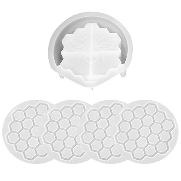 Honeycomb Coaster Mold - Kreativ og fleksibel - Ikke-klebrig og gjenbrukbar - Gjør-det-selv-harpiks-tilbehør