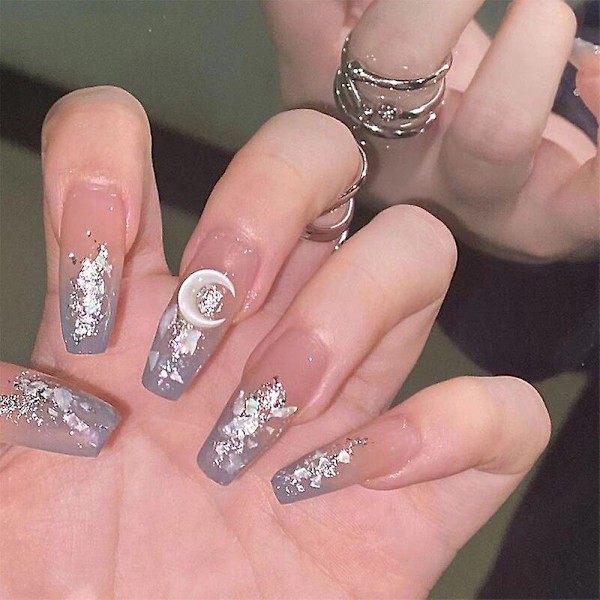 Diy Fashion Crystal Transparent 3d Fake Nail Stickers Cartoon Handmade Removable Wearable Nails Manicure Patch Girls Gifts Toys B M