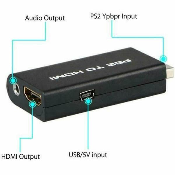 PS2 til Audio Video Konverter Adapter AV Kabel for 2