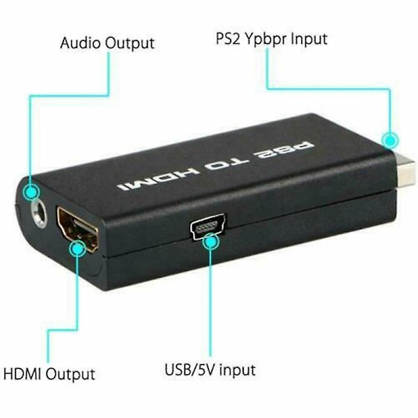PS2 til Audio Video Konverter Adapter AV Kabel til 2