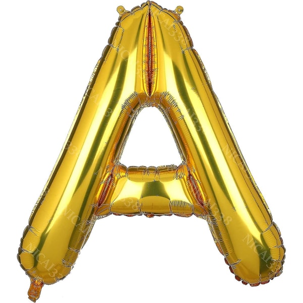 40 tommer stor gullbokstav A folieballonger Helium Golden Big Alphabet Mylar