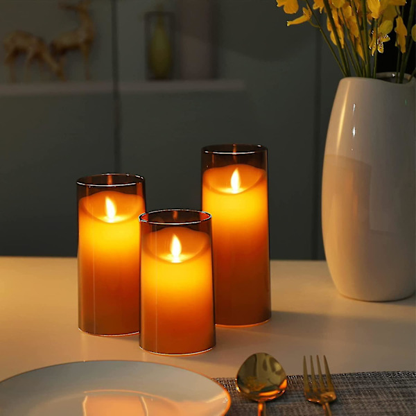 Flimrande flamlösa LED-ljus med fjärrkontroll och timer, idealiska för Halloween, jul, fest