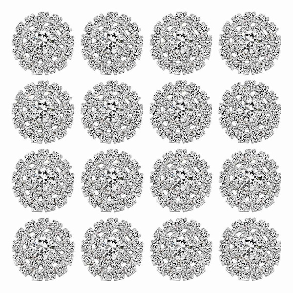 50 stk Rhinestone-pynt Flatback Smykker Blomst Krystallknapp Tilbehør For Diy Brud Bouquet