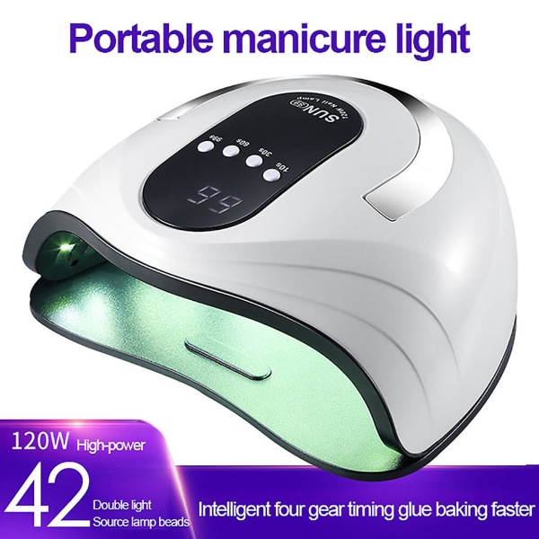 120w Led Nagellampa Nageltork Dual Hands 42st Led UV-lampa för härdning av UV Gel