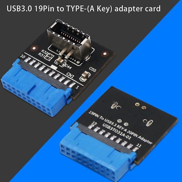 Header Adapter USB 3.1 Type-e - USB 3.0 Blue 20pin Yhteensopiva emolevyn kanssa