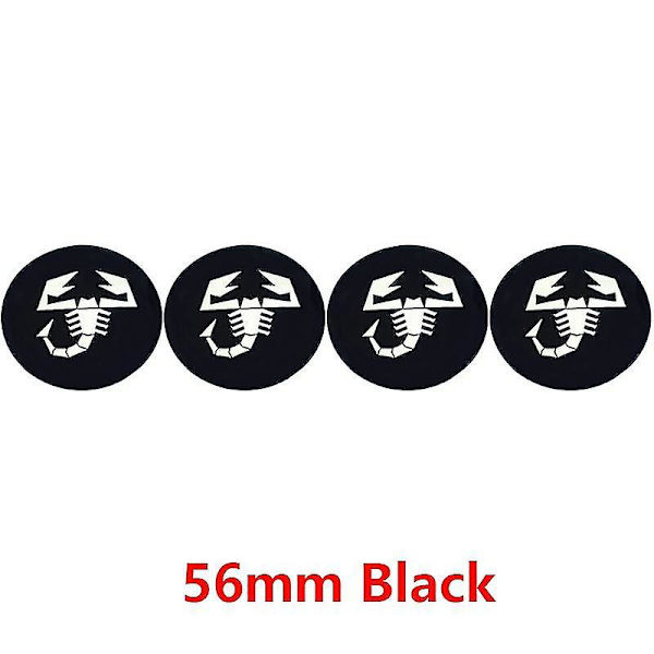 4 stk. 56mm 60mm Hjulnavkapsler til Abarth Fælge Dæksler Klistermærker Dekal Bilstylning 4pcs 60mm red
