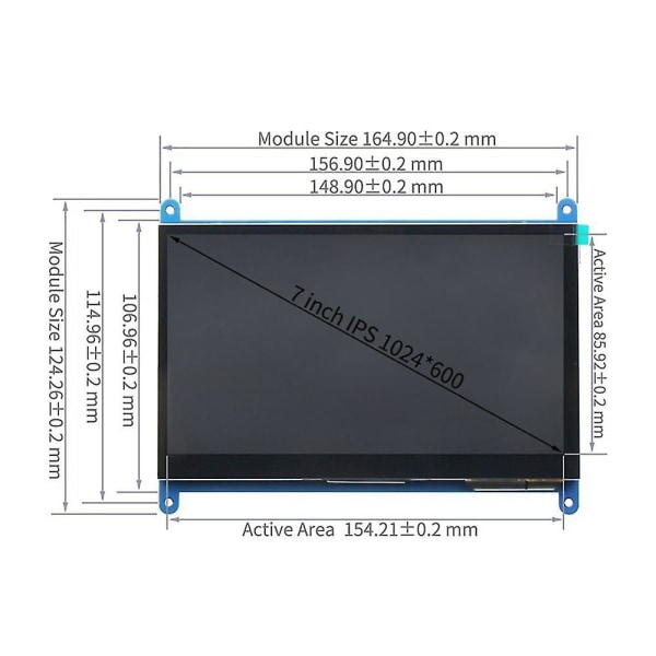 7 tommer Ips Aida64 Lcd-skærm 7 tommer-kompatibel skærm Display Touchscreen 1024x600 For 4 3b+ 3b pc