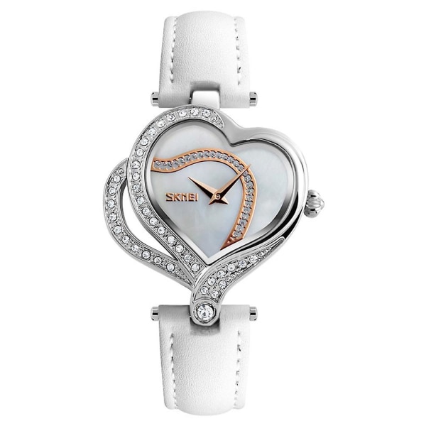 Quartz Watch, Casual Hjärtformad modell med diamanter för kvinnor