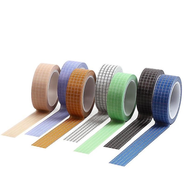 Washi Tape Sæt, Gitter Washi Maskering Dekorative Tapes Per Rulle Til Diy Dekor Planlæggere Scrapbooking Klæbende Skole/Festartikler (14 Ruller)