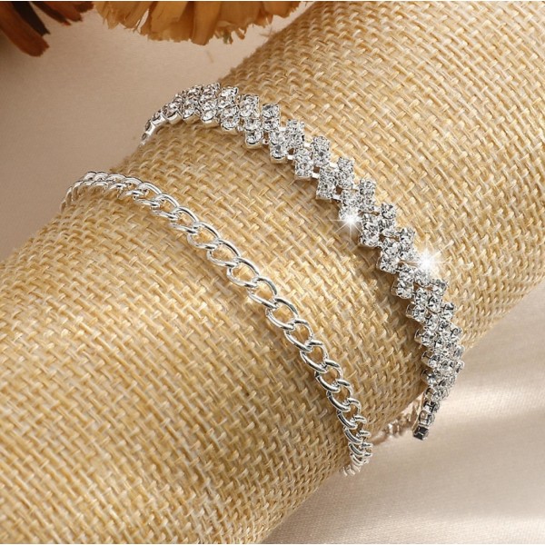 Personligt Snygg Konstnärlig Anklet Kvinnors Kropps Smycken För Formell Dejting Klassisk Rhinestone Järn Gypsophila Silver