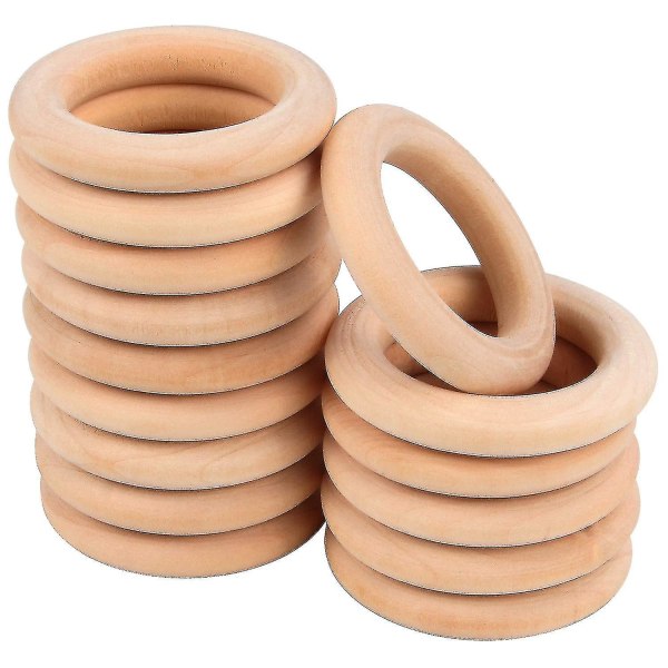 15 stk. Tretrenger, Makrame Tretrenger for DIY Håndverk Anhengsforbindelser Smykkefremstilling (55 mm)