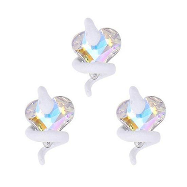 3 st DIY nageldekorationer orm runt 3D hjärta faux kristall berlocker nagelkonst strass telefonfodral dekor tillbehör manikyr tillbehör A