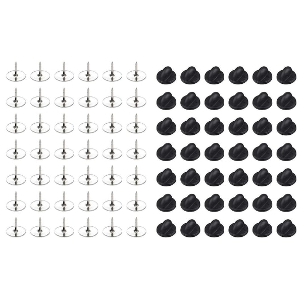 Blanke stifter med 50 sæt bindestifter med gummistifter til sommerfuglekobling