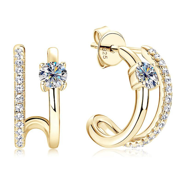 Moissanite-korvakorut, tappikorvakorut naisille, S925 sterlinghopea, Xmasstyle76