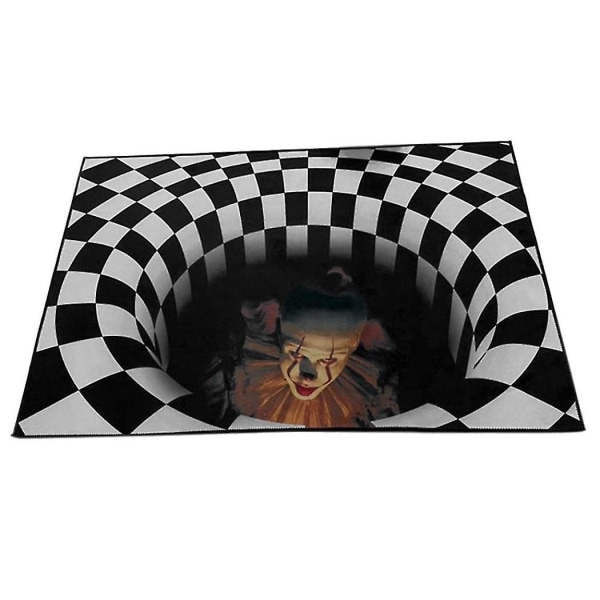 Clown Trap Visuell Matta Vardagsrum Sovrum Golvmatta 3d Halloween Matta Avlopp Brunnslock Clow