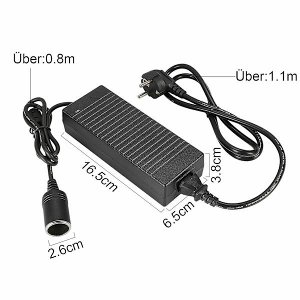 220V til 12V Bilstrømsadapter Strømadapter 10A 120W 230 til 12 Volt Spændingsomformer