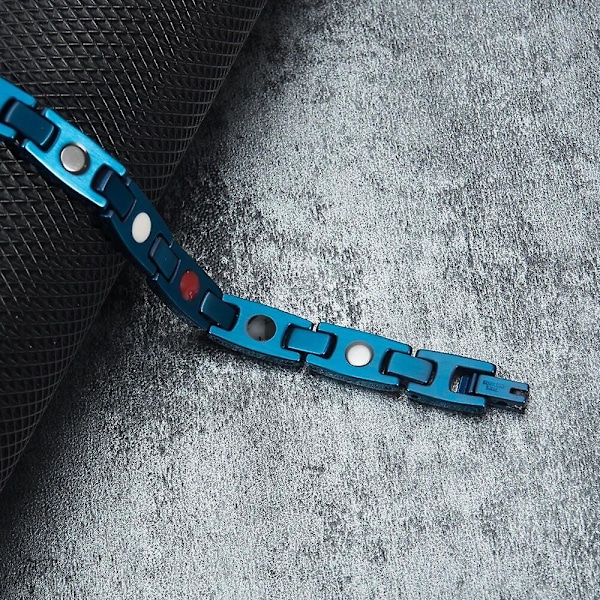 Vinterly Blå Magnetisk Armbånd Mænd Rustfrit Stål Sundhed Energi Germanium Mænd Armbånd Unisex Hologram Armbånd Til Kvinder Mænd gold