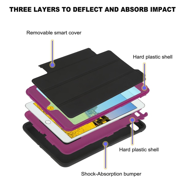 Heavy Duty Iskunkestävä Smart Cover case suojateline Ipad Minille 3 2 1 Rose