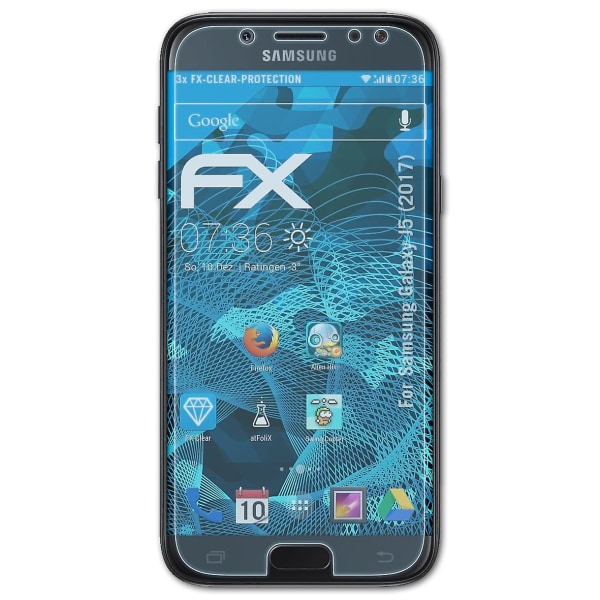 atFoliX 3x beskyttelsesfolie kompatibel med Samsung Galaxy J5 (2017) Displaybeskyttelsesfolie klar