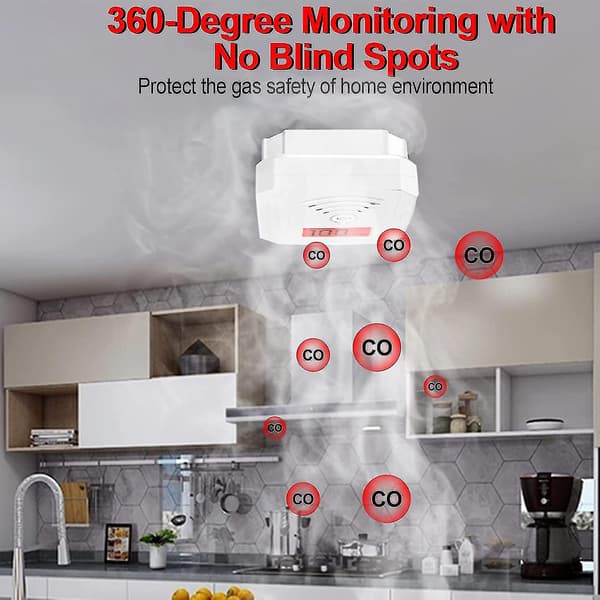 Mini Kulmonoxiddetektor - CO Alarm Med Digital Display Og Lydalarm