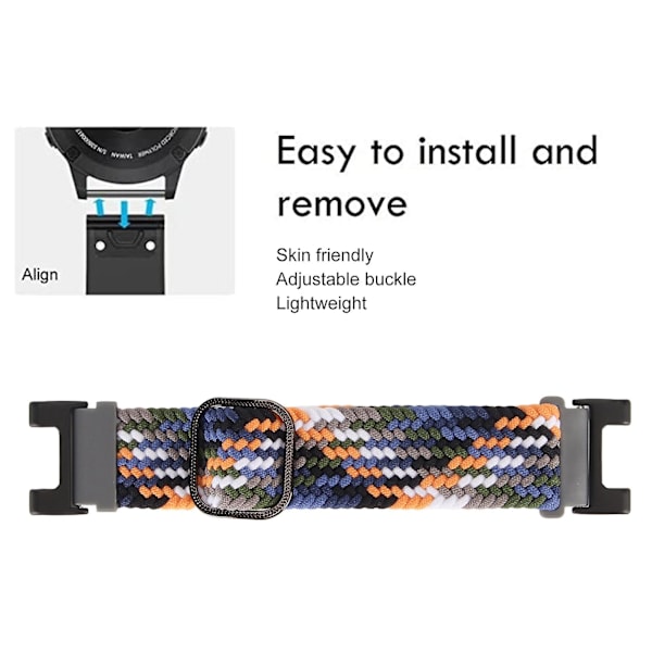 22mm Myk Nylon Flettet Elastisk Smartwatch Rem - Erstatning Pustende Klokke Rem for Amazfit T Rex (Farge: Denim)