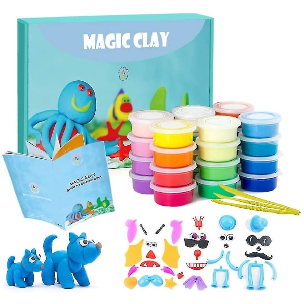 24 Farve Modeling Clay Kite Dry Super Light Magic Clay Blød strækbar gør-det-selv bedste gave