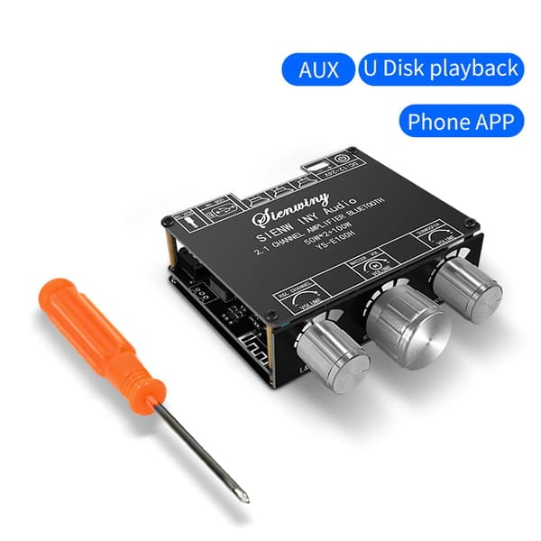 E100h 2.1-kanals Bluetooth-kompatibel effektforstærkerkort 50wx2+100w