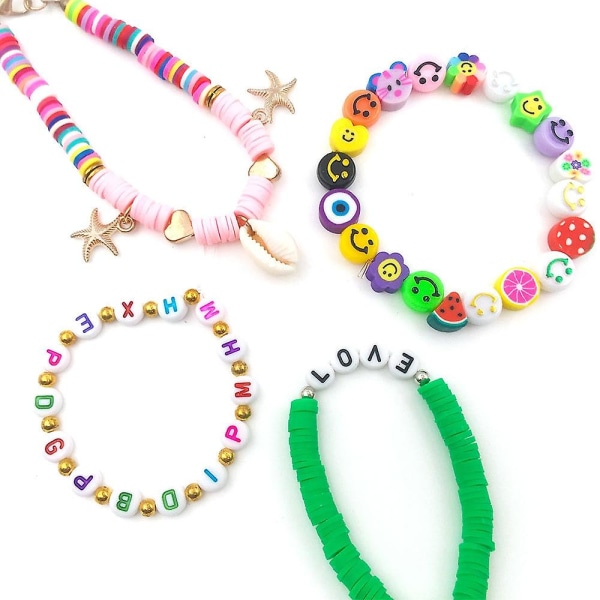 Farverig smykkefremstilling gør-det-selv armbånd Halskæde Polymer Clay Beads Disc Runde Heishi Beads Chip Disk Løs Spacer Skive Bead 18