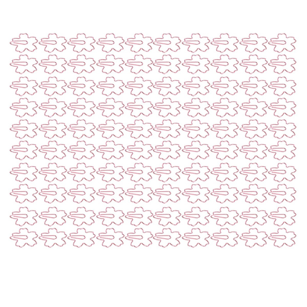 100 stk. Sakura-formede metalliske papirclips - skridsikre, rustfri - kontorartikler