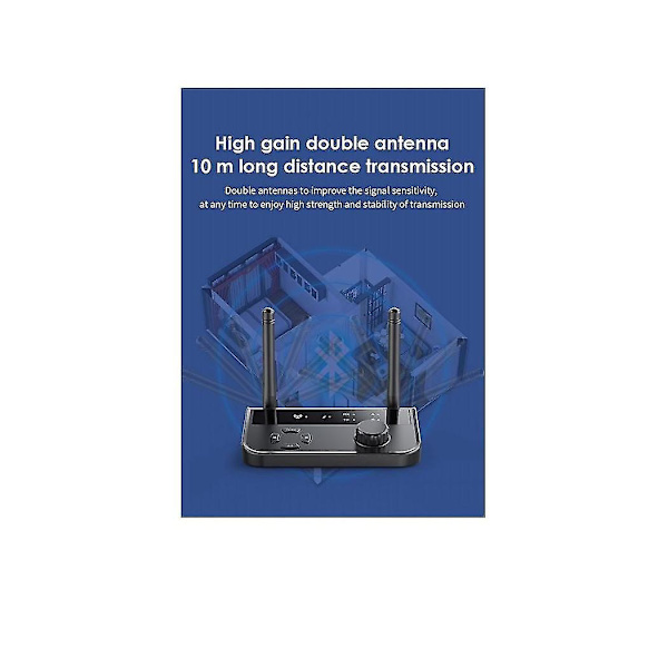 Multipunkt Bluetooth 5.3 Lyd Sender/Mottaker 3,5 mm Aux 2 RCA Stereo Musikk Trådløs Adapter 2