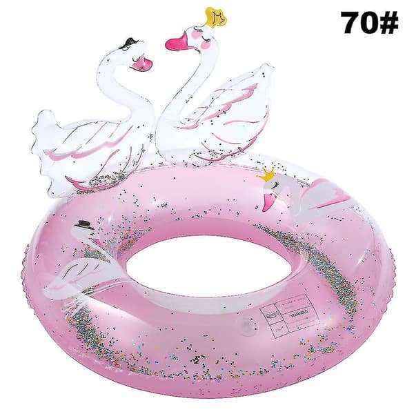 Uppblåsbar Glitter Svan Simring Rosa 70cm