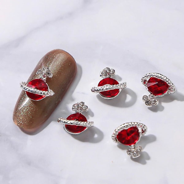 Qqdd Negle Rhinestones Charms, 3d Planet Design Neglekunst Legering Gem Rhinestones, Neglestifter Gem Krystaller Manicure Smykker, Neglekunst Dekorationer Manicure