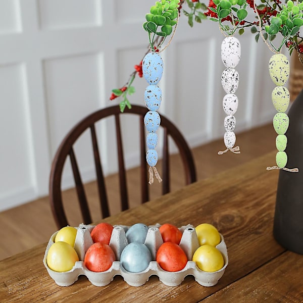 Påskeæg Ornamenter Dekorationer 2 Farver Skum DIY Håndværk 32cm