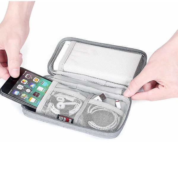 Hållbar polyester powerbank-väska förvaringspåse Mini Protable Travel Protective Carrying Case Pack för hörlurar Mobiltelefoner Datakabel Hårddisk Enhet