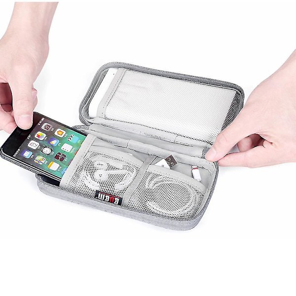Holdbar Polyester Powerbank-pose med oppbevaringspose Mini Protable Reisebeskyttende Bæreveskepakke for øretelefoner Mobiltelefoner Datakabel Harddisk-enhet