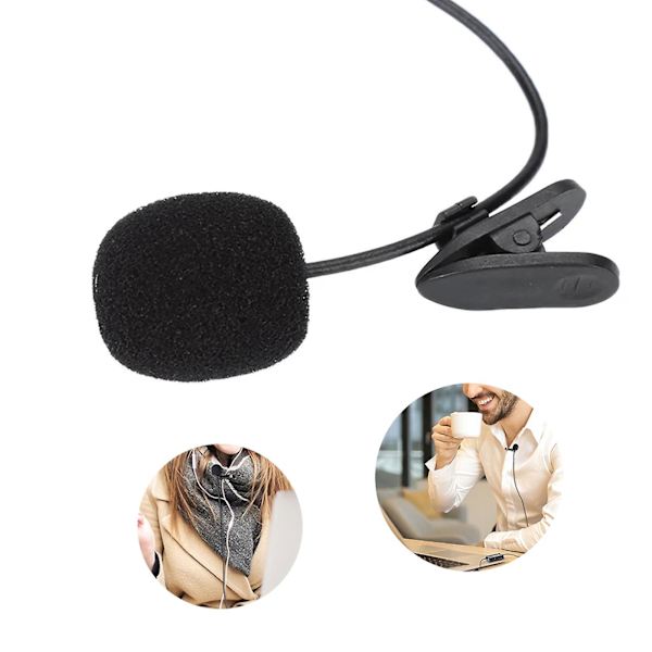 3,5 mm Lavalier-mikrofon Handsfree Mini Wired Collar Clip Mic För Youtube Videoinspelning, Videokonferens, Vloggning