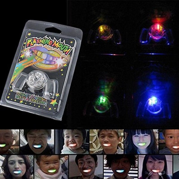 1 st Halloween Party Glow Led Tand Flashing Led Ljus Upp Munnen Tandställning Bit Glow