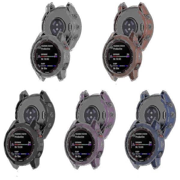 For Garmin Fenix 7x Støtsikker Anti-ripe Full Dekning Tpu Shell Bumper Case-fargeblå